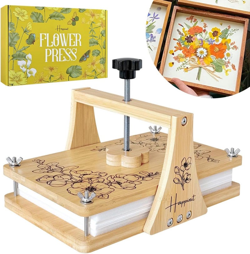 Happinit Large Flower Press Kit - 6 Layers 11" x7" Even Pressure for DIY Arts, Pressing for Adults, Dried Plant Preservation for Craft Lovers - Image 1